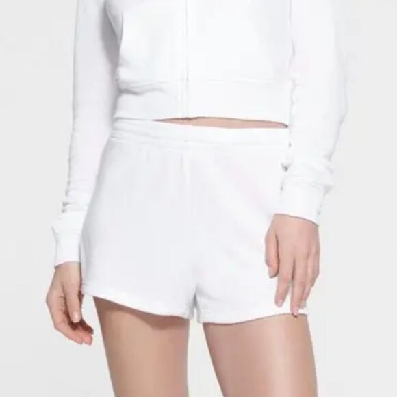 NWT SKIMS Light French Terry Loose Shorts SNOW Size 4x NEW Lounge Comfy White - Picture 1 of 10